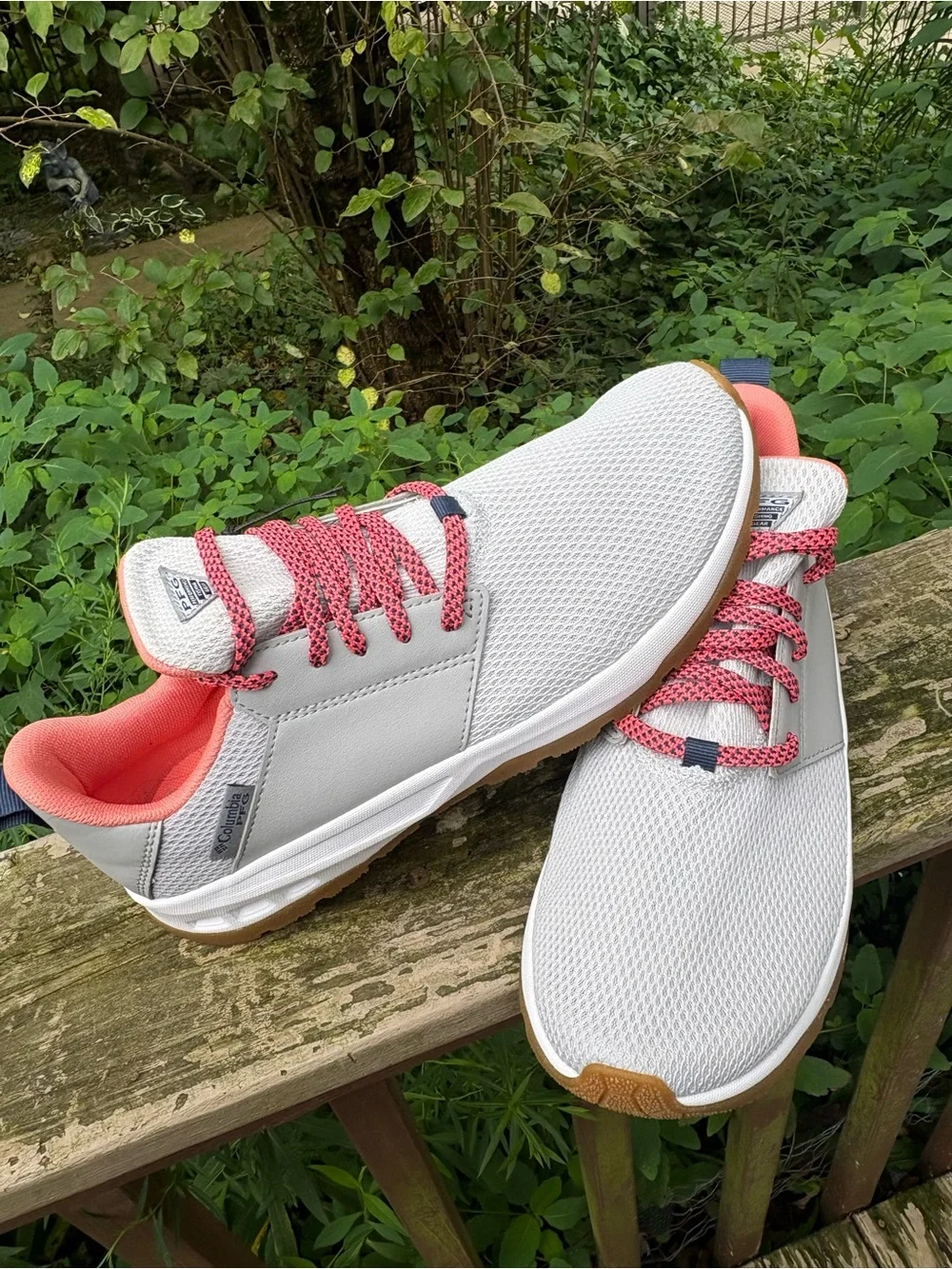 Columbia PFG Tamiami Shoes Womens Size 8 Sneakers Grey Orange Brand New